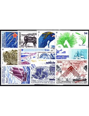 Timbres des T.A.A.F. - Année complète 1987 neuve (poste + poste aérienne)