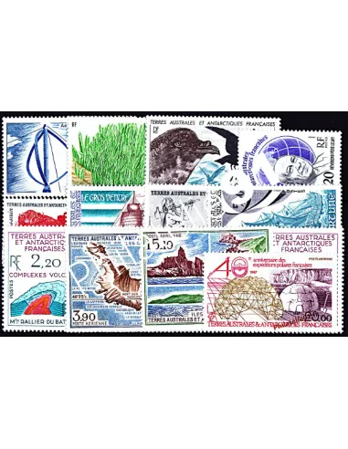 Timbres des T.A.A.F. - Année complète 1988 neuve (poste + poste aérienne)