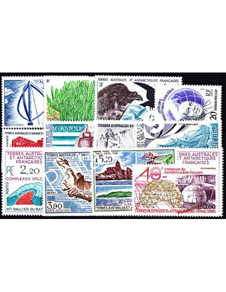 Timbres des T.A.A.F. - Année complète 1988 neuve (poste + poste aérienne)