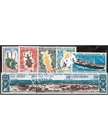 Timbres des T.A.A.F. - Année complète 1973 neuve (poste + poste aérienne)