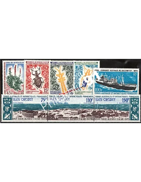 Timbres des T.A.A.F. - Année complète 1973 neuve (poste + poste aérienne)