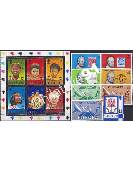 Timbres de Gibraltar - Année complète neuve 1979