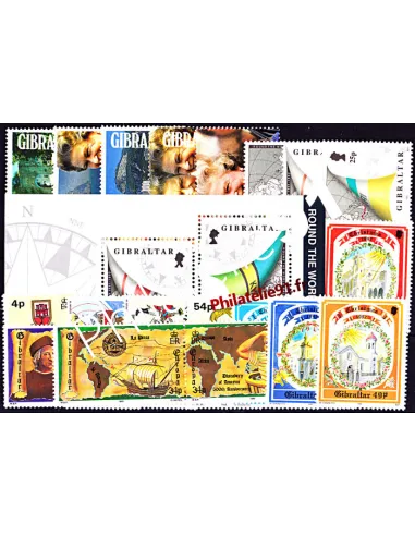 Timbres de Gibraltar - Année complète neuve 1992
