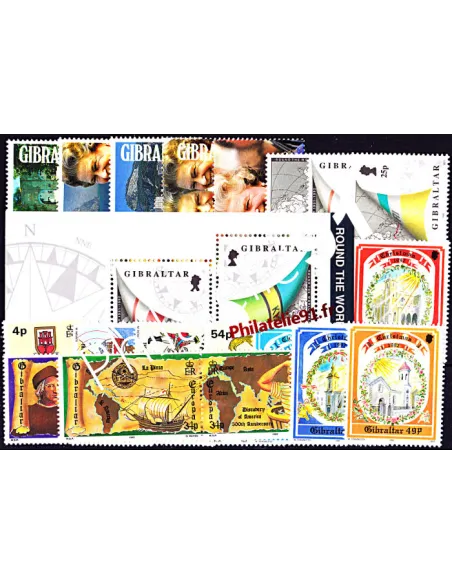 Timbres de Gibraltar - Année complète neuve 1992