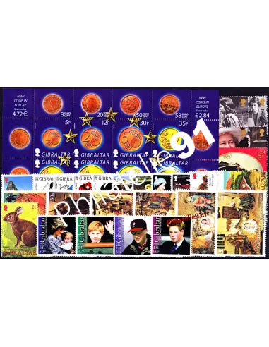 Timbres de Gibraltar - Année complète neuve 2002