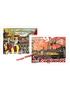 Timbres de France autocollants "La St-Vincent tournante""Braderie de lille"