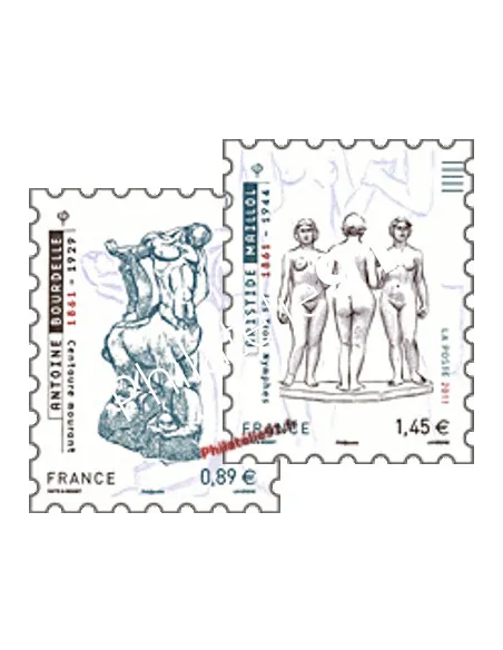Timbres d'entreprise autoadhésifs -  d'Antoine Bourdelle et  Maillol