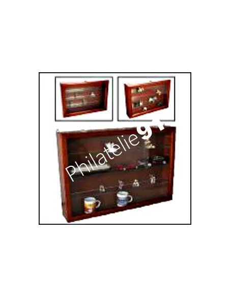 idée cadeau -  Vitrine "midi" en bois massif + 3 étagères . safe