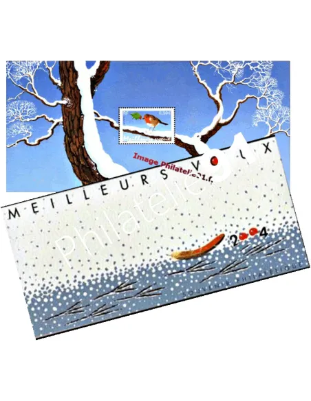 Bloc Souvenir n° 1 (BF n° 65), Bloc Rouge-gorge, timbres de France