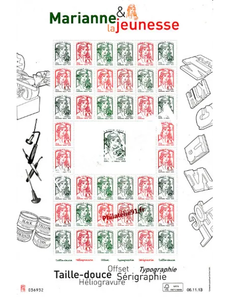Feuille multi-techniques Marianne 2013 de 41 timbres
