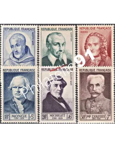 Timbres de France n°  945 au 950 - Série Célébrités du XIIe au XXe siècle