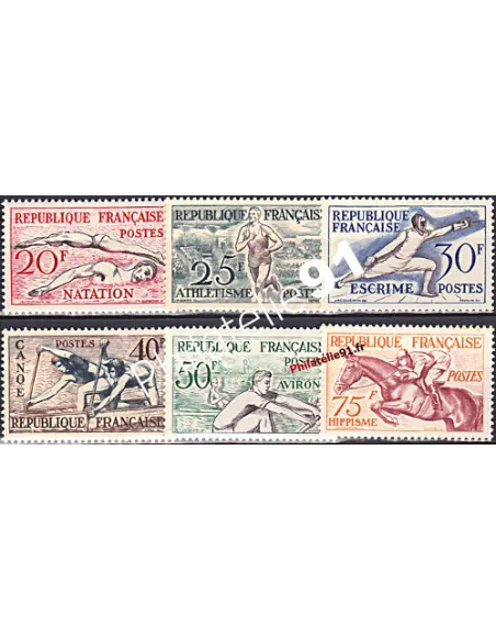 Timbres de France  n° 960 à 965 - Jeux Olympiques. Thématique : J-O
