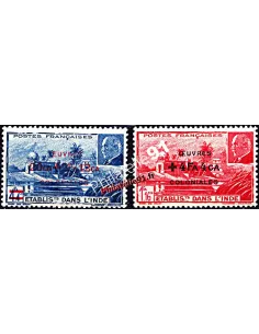Inde n° 231 et 32 surchargés - Temple et effigie du Maréchal Pétain