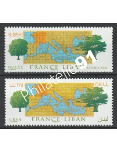 Émission commune, France-Liban, n° 4323 et 444, timbres Europe
