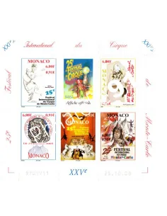 Timbre de MONACO - Feuille n° 2289 à 2293 - Cirque