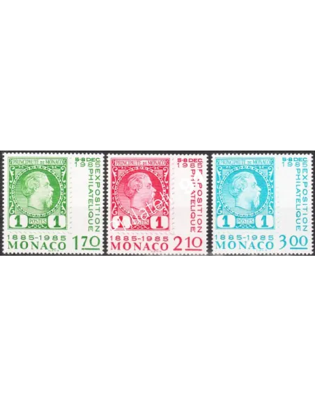 MONACO - n° 1456 - 1458 - Timbre sur timbre n° 1 de 1885