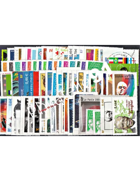 Année complète de timbres de France - 2002 - Neuve**