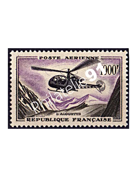 Timbre de France n° 37 - Poste Aérienne - Prototypes - "Alouette"