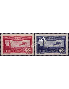 Timbre PA n° 5 et 6 - Avion survolant Marseille