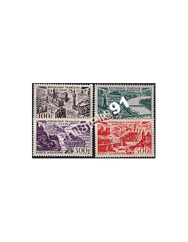 Timbre de Poste Aérienne n° 24 à 27 - Vues stylisées de grandes villes