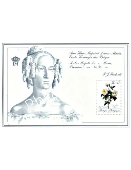 BELGIQUE - BF n°  65 - Rose  "Aimé vibère" (Thé) de Redouté