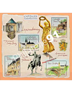 Bloc-feuillet de France n° 64 (n° 3624 à 3627)Capitales européennes - Luxembourg