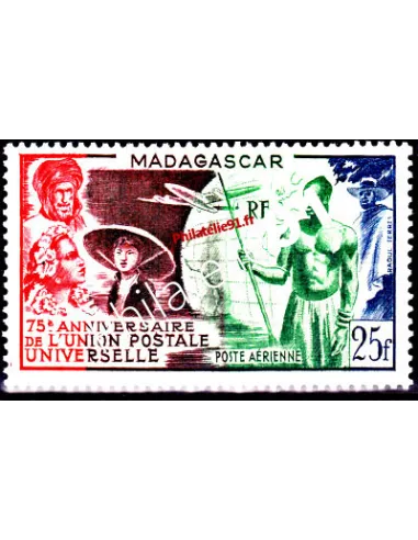 Madagascar - Timbre neuf   PA n° 72*. Poste Aérienne Union Postale Universelle.