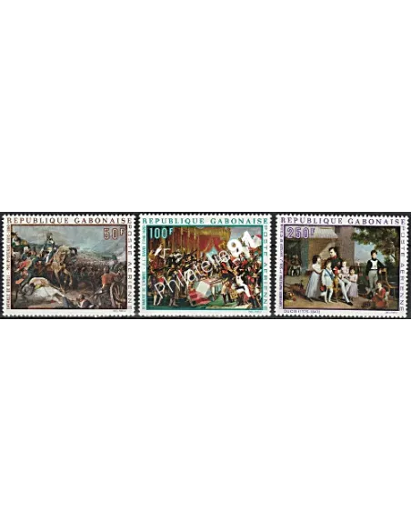 Timbres du Gabon - Poste Aérienne. Thématique: Napoléon