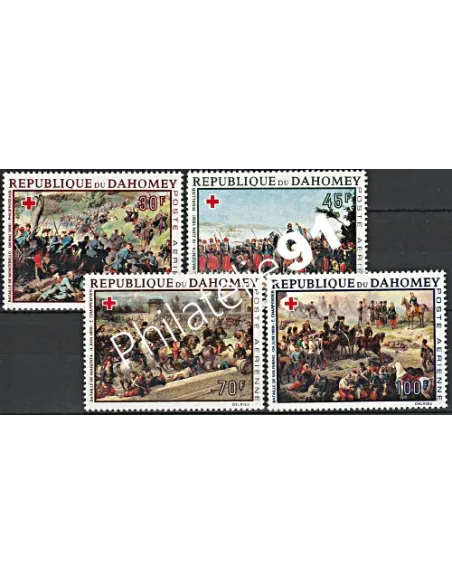 Timbres de Dahomey PA  n° 81 à 84 - Croix-Rouge de Dahomey