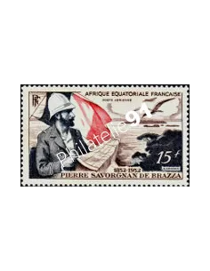 Timbre d' AFRIQUE ÉQUATORIALE FRANÇAISE - PA n° 55 - Brazza