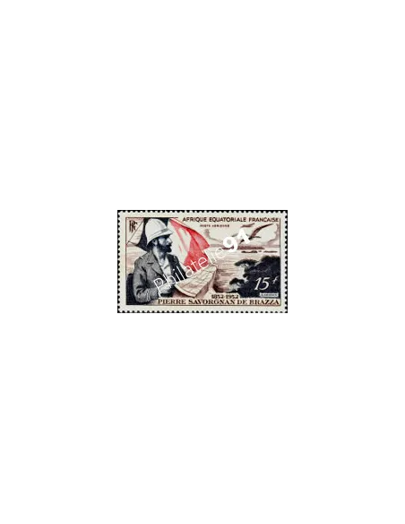 Timbre d' AFRIQUE ÉQUATORIALE FRANÇAISE - PA n° 55 - Brazza