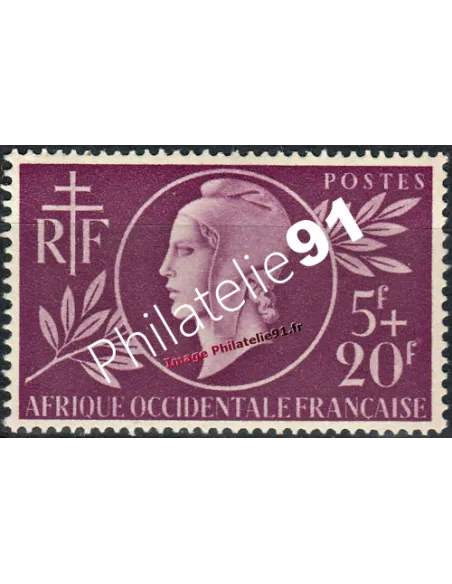 Timbre d'Afrique Occidentale Française n° 1, Entraide Française