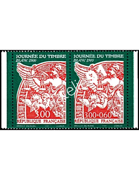 Timbre n° 3136A - Journée du Timbre. "Blanc 1900", timbres de France