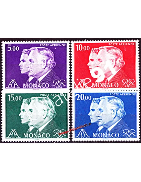 Timbres de MONACO - P.A. n° 100 à 103 - Princes Rainier III et Albert