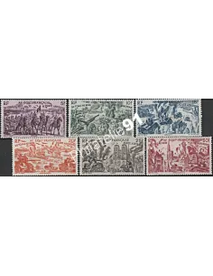 Timbres d' A.E.F. PA n° 44 à 49, série Tchad au Rhin, timbres colonies