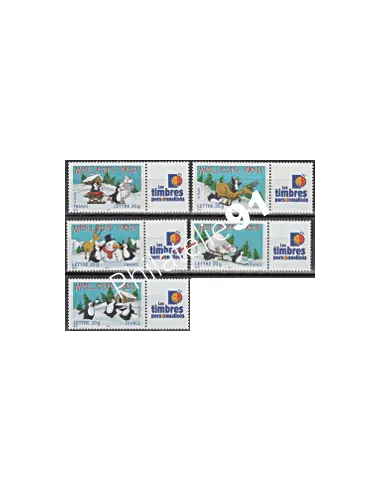 n° 3853A au n° 3857A - "Meilleurs Voeux" "Les timbres personnalisés"