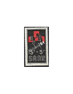 Timbres de Sarre n° 343- Croix rouge , timbre des colonies Francaise