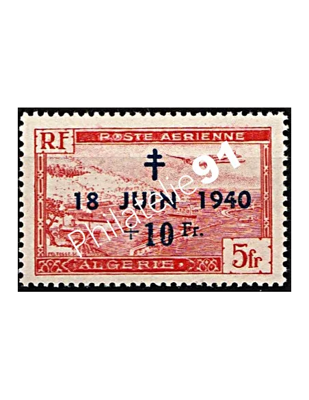 Timbre d'Algérie PA n° 8 - Appel du gal de Gaulle, timbres des colonies françaises