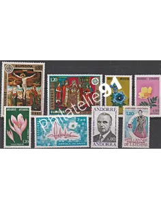 Timbres Andorre français - Année complète 1975 neuve