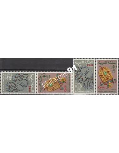MAROC - n° 586 au n° 587 - 587A - Croix-Rouge