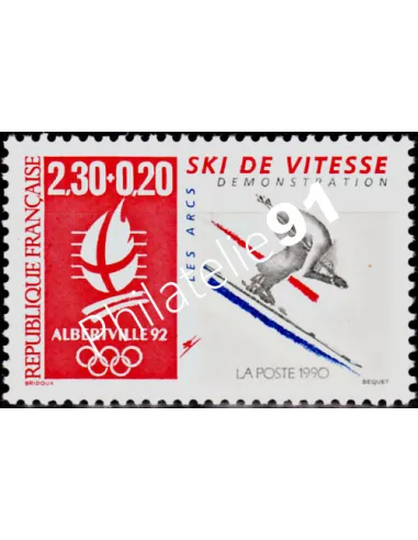 Timbre n° 2675 - "Albertville '92". Jeux olympiques. Ski vitesse