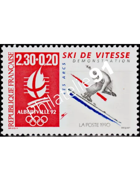 Timbre n° 2675 - "Albertville '92". Jeux olympiques. Ski vitesse