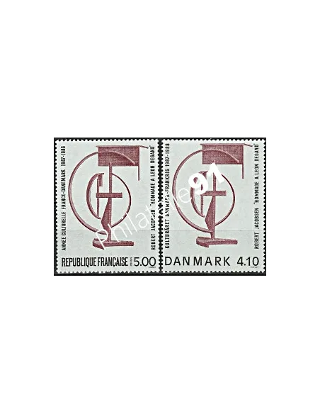 Émission commune, France-Danemark, n° 2551 et 931, timbres Europe