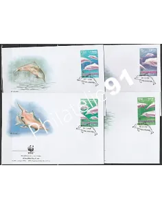 Lettre 1er jour - Lot d'enveloppes FDC - chine - WWF