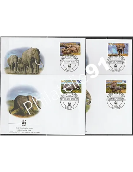 Lettre 1er jour - Lot d'enveloppes FDC - Mozambique - WWF
