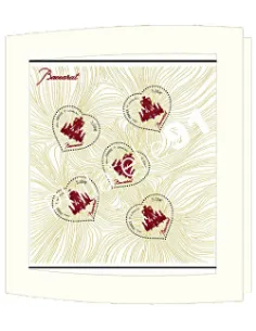 F4883 - Coeur de BACCARAT, Poudre de cristal collection timbres France