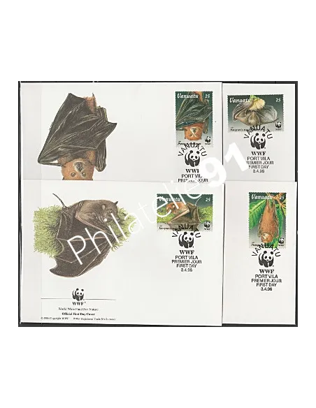 Lettre 1er jour - Lot d'enveloppes FDC - Vanuatu - WWF