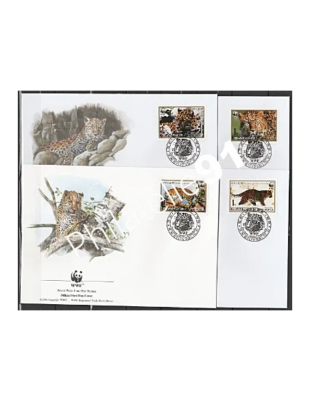 Lettre 1er jour - Lot d'enveloppes FDC - Corée du Nord - WWF