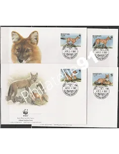 Lettre 1er jour - Lot d'enveloppes FDC - Bouthan - WWF