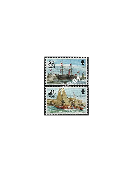 ILE DE MAN - n°  658 - 659 ** - Série bateaux. millésime 1995